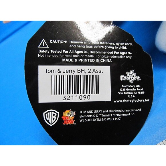 Tom And Jerry Cartoon Plush 7" Warner Brothers Toy Factory Lot of 2 w/Tag - Picture 11 of 12